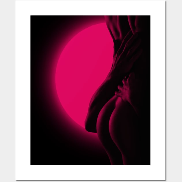 Sexy Couple Silhouette Wall Art by nolabel